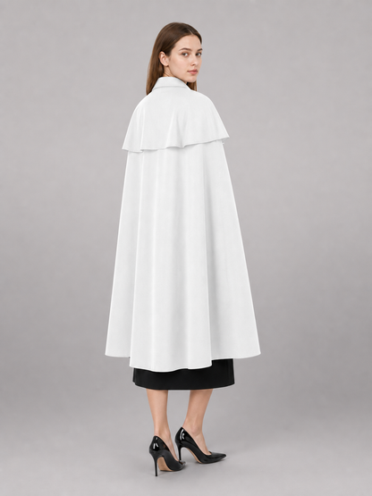 White Costume Dress with Collar and Short Sleeves