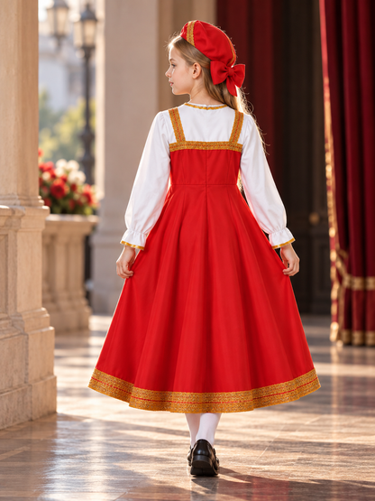 Russian National Costume with a Flared Skirt