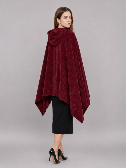 Burgundy Hooded Carnival Cloak