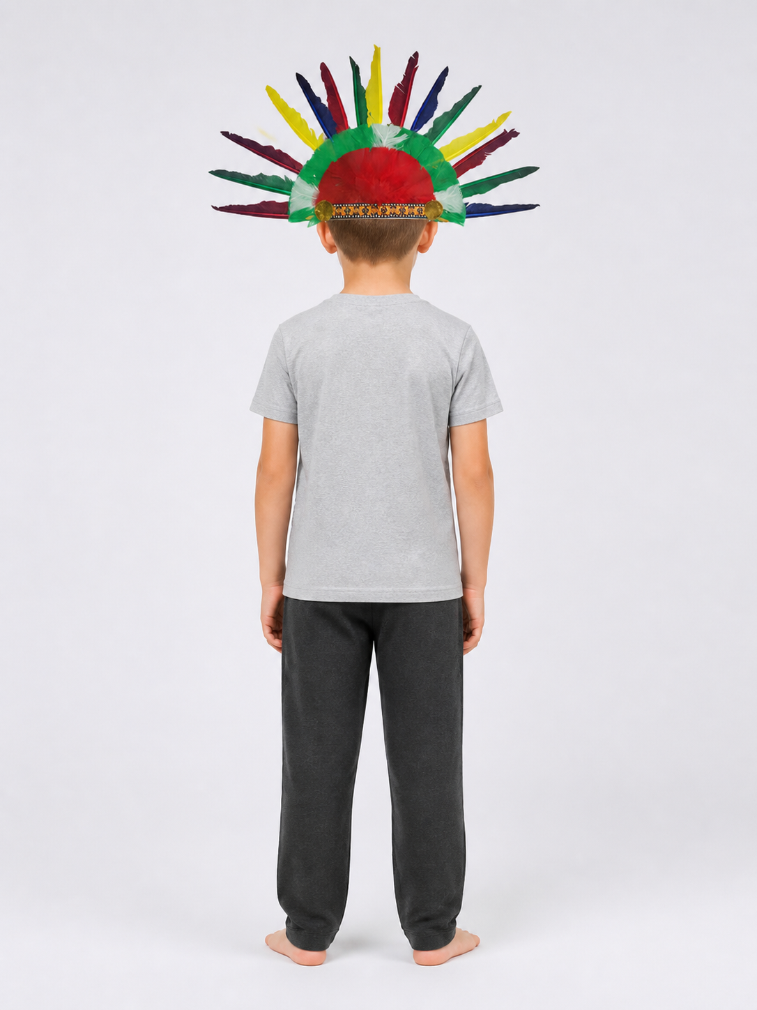 Carnival Headband with Multicolored Feathers