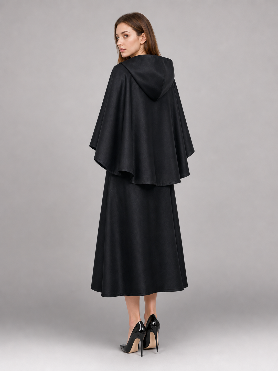 Black Hooded Costume Cloak for Cosplay