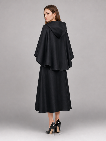 Black Hooded Costume Cloak for Cosplay