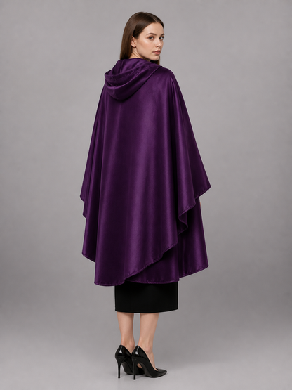 Long Purple Hooded Carnival Cloak