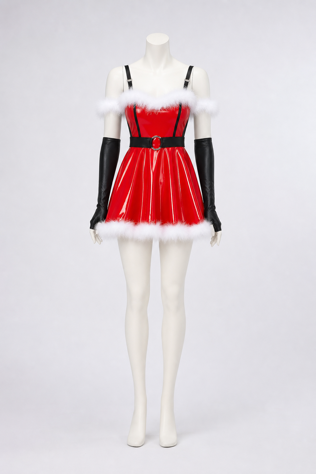 Red Christmas Costume with White Trim