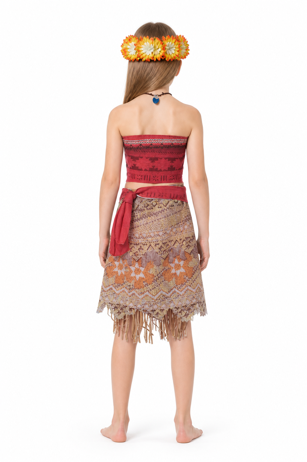Children’s Carnival Costume with Skirt and Headpiece back view