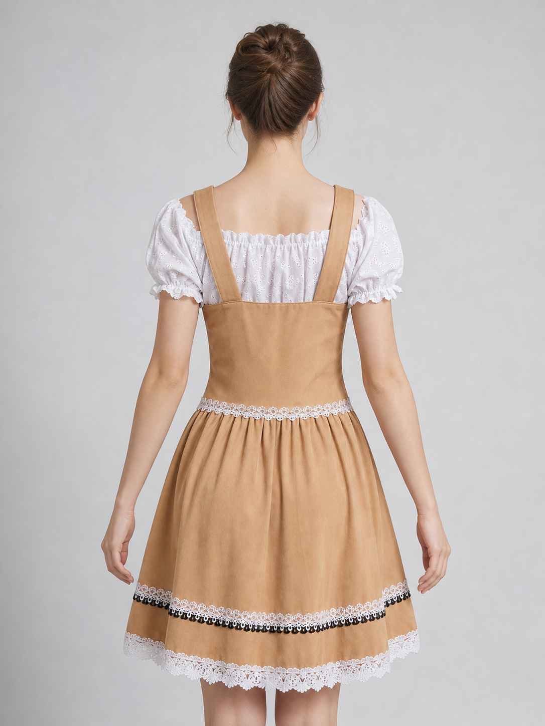 Bavarian Lace-Up Dress with Lace for Cosplay