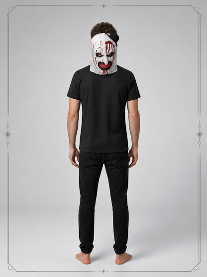 Scary White Halloween Mask with Red Splatter back view