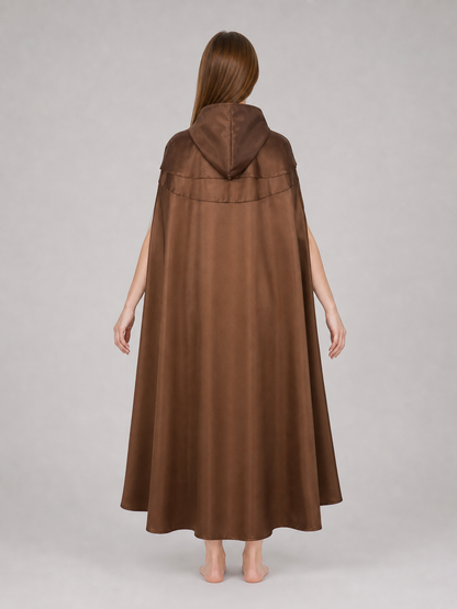 Brown Viking Hooded Cloak Cape