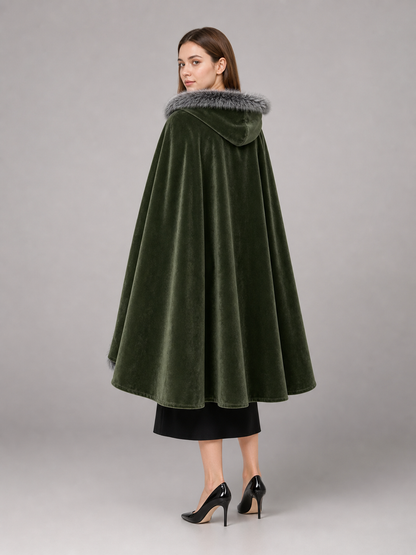 Olive Hooded Costume Cloak