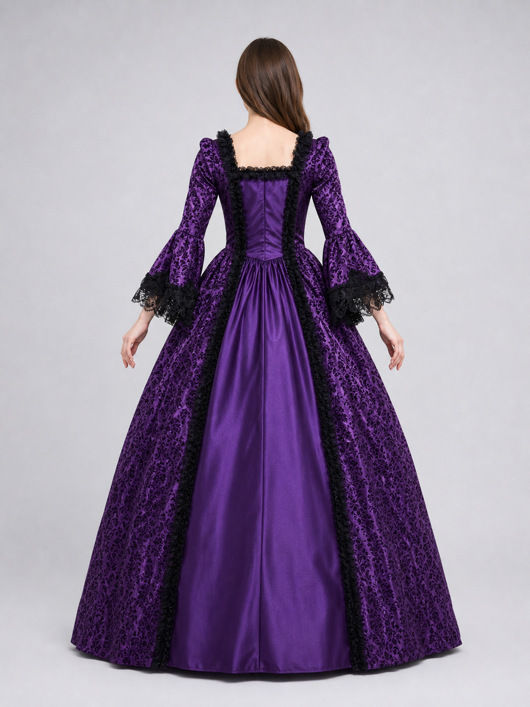 Gothic Historical Dress with Wide Sleeves