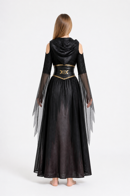 Halloween Witch Costume with Corset and Cape