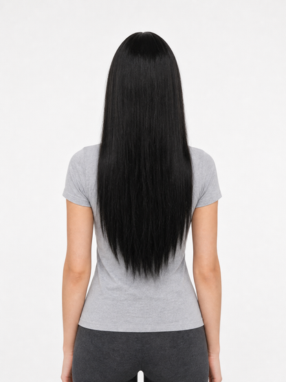 Long Wig with Straight Hair and Blunt Bangs