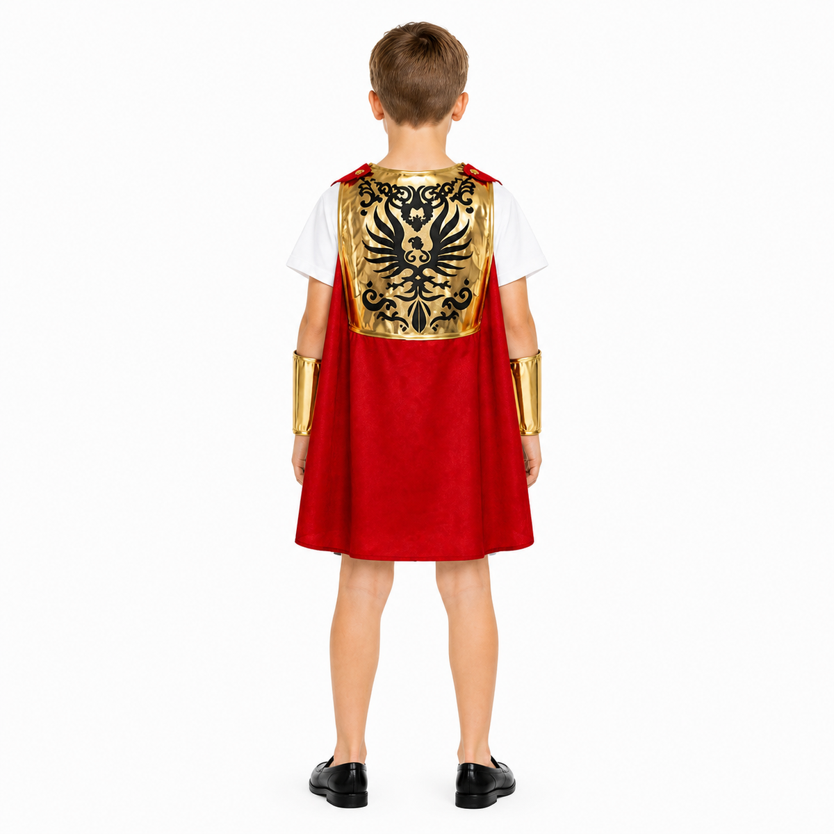 Roman Warrior Costume with Cape and Breastplate back view