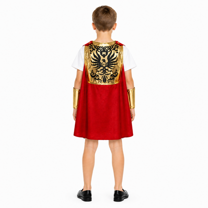 Roman Warrior Costume with Cape and Breastplate back view