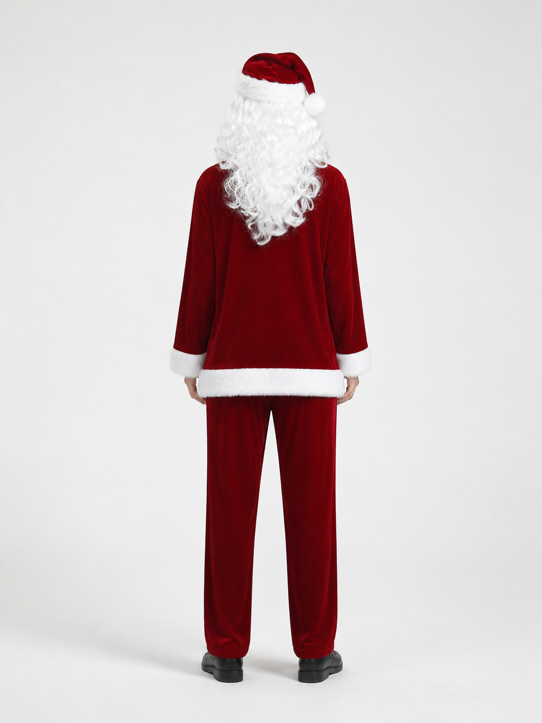 White Carnival Wig with Santa Claus Beard