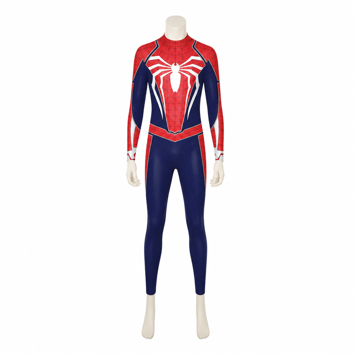 Red and Blue Spider-Man Costume with Web Pattern back view