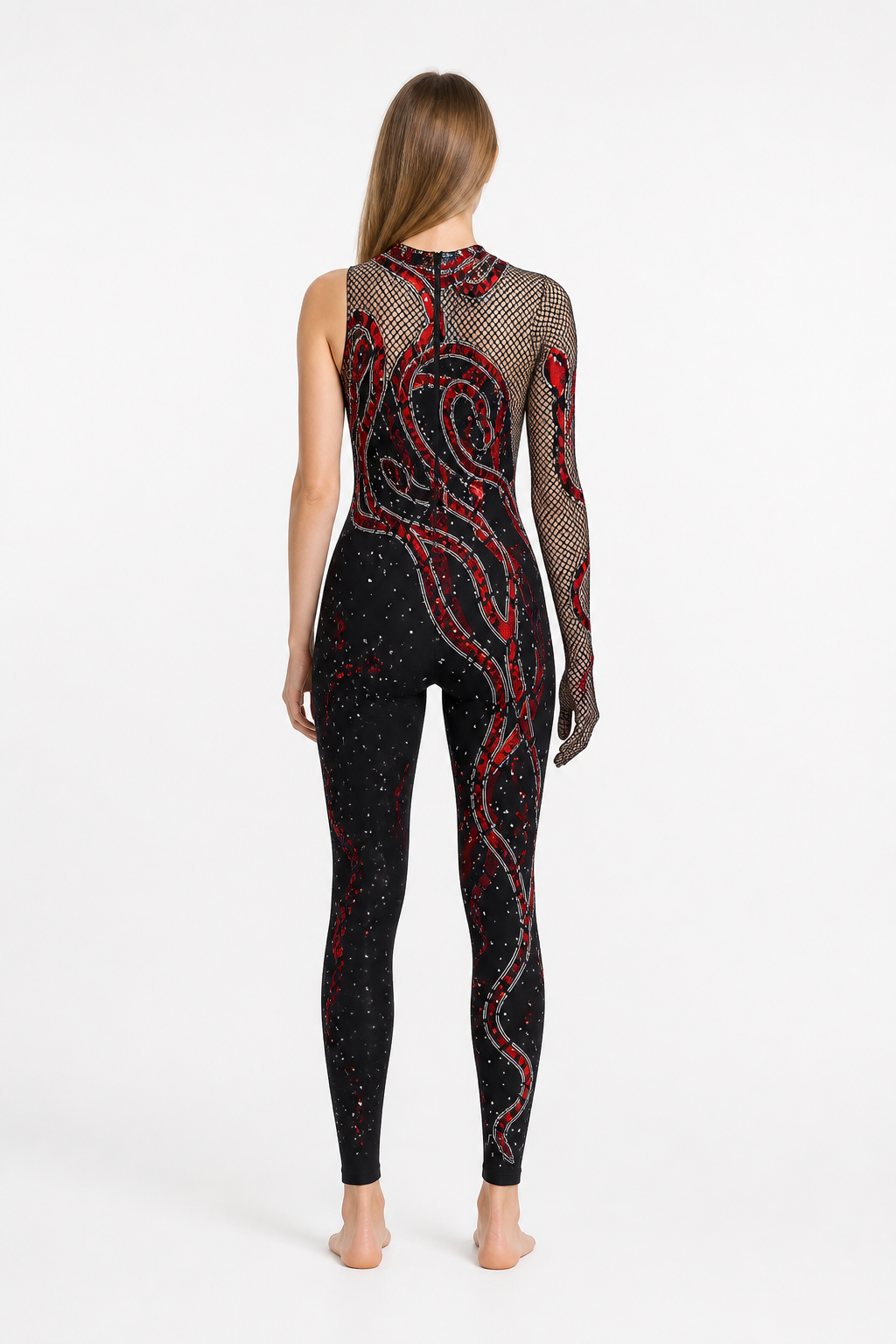 Stage Jumpsuit with Glove Sleeve back view