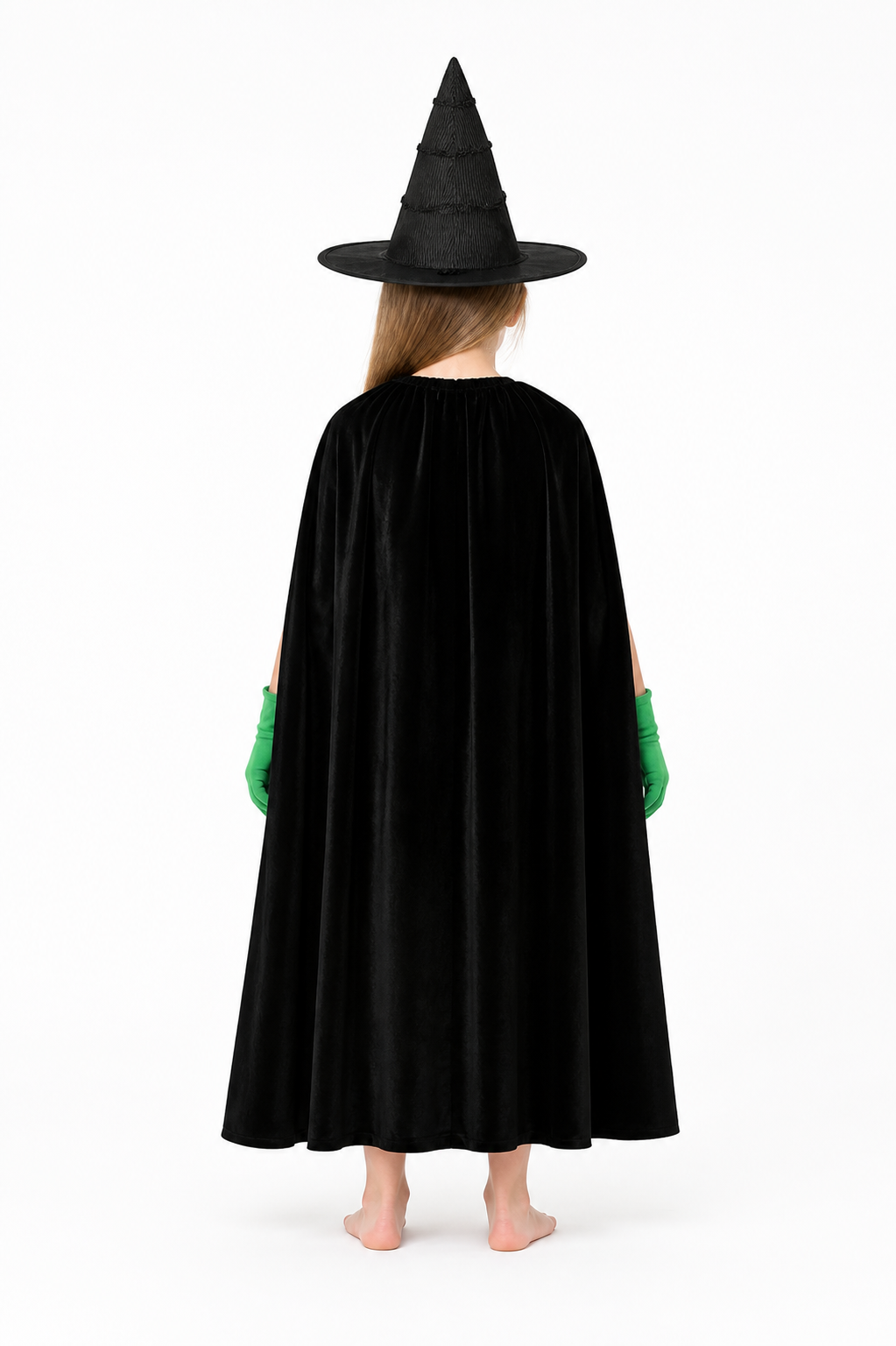 Black velvet witch costume set product view 41