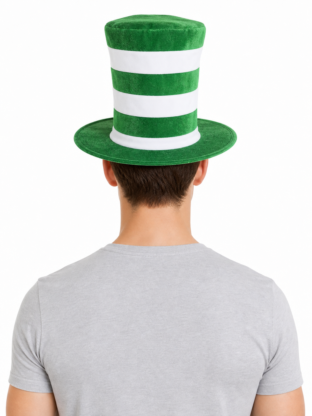 Carnival Top Hat in Green and White Stripes