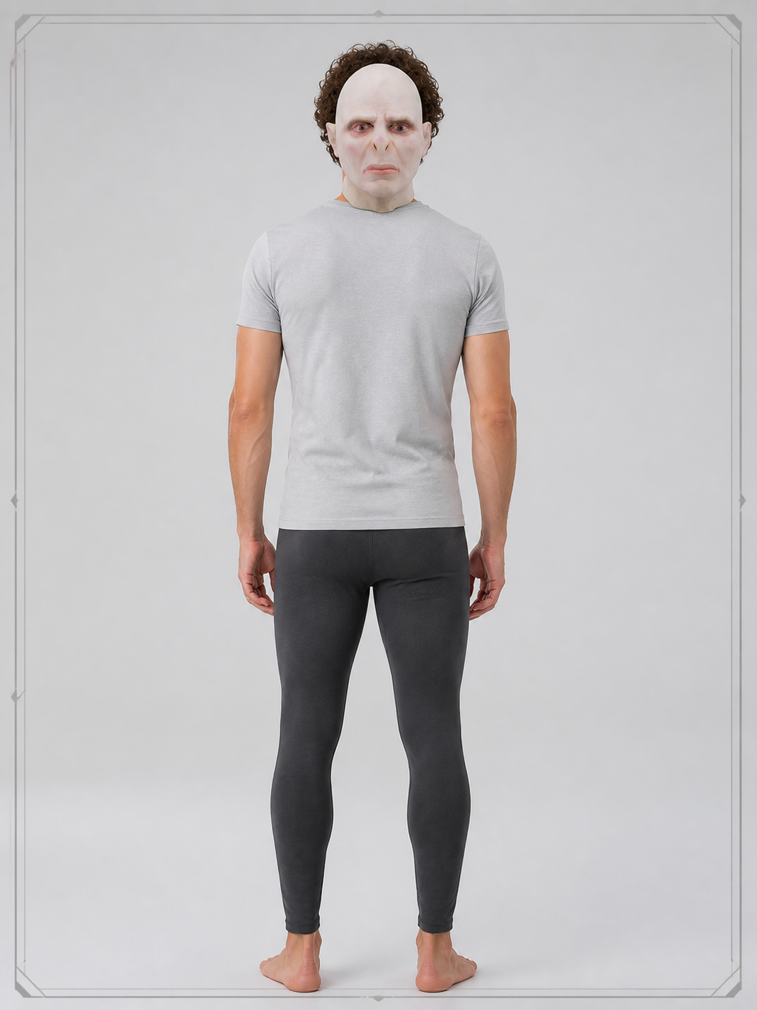Light Cosplay Mask with Pink Eyes for Halloween back view