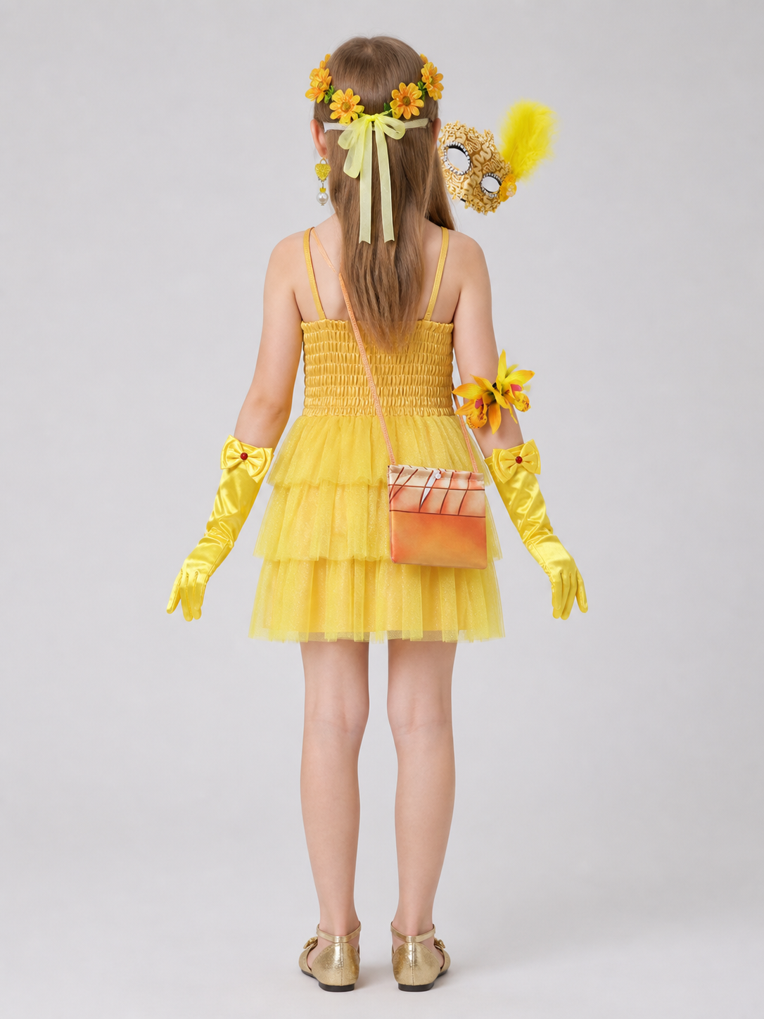 Halloween Carnival Headwear with Crown and Mask back view
