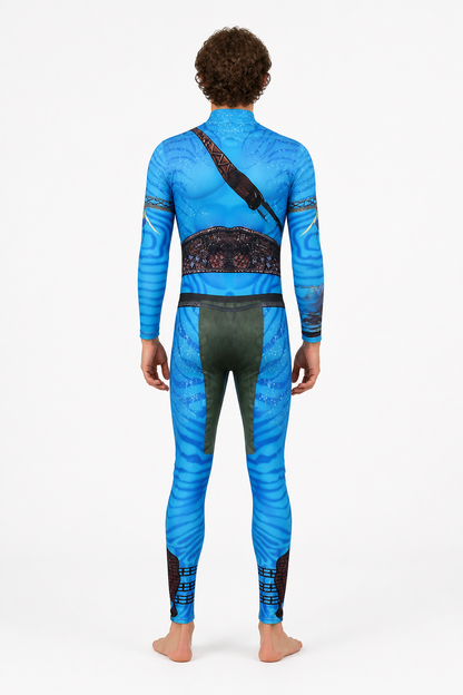Avatar Cosplay Jumpsuit, Long Sleeves back view