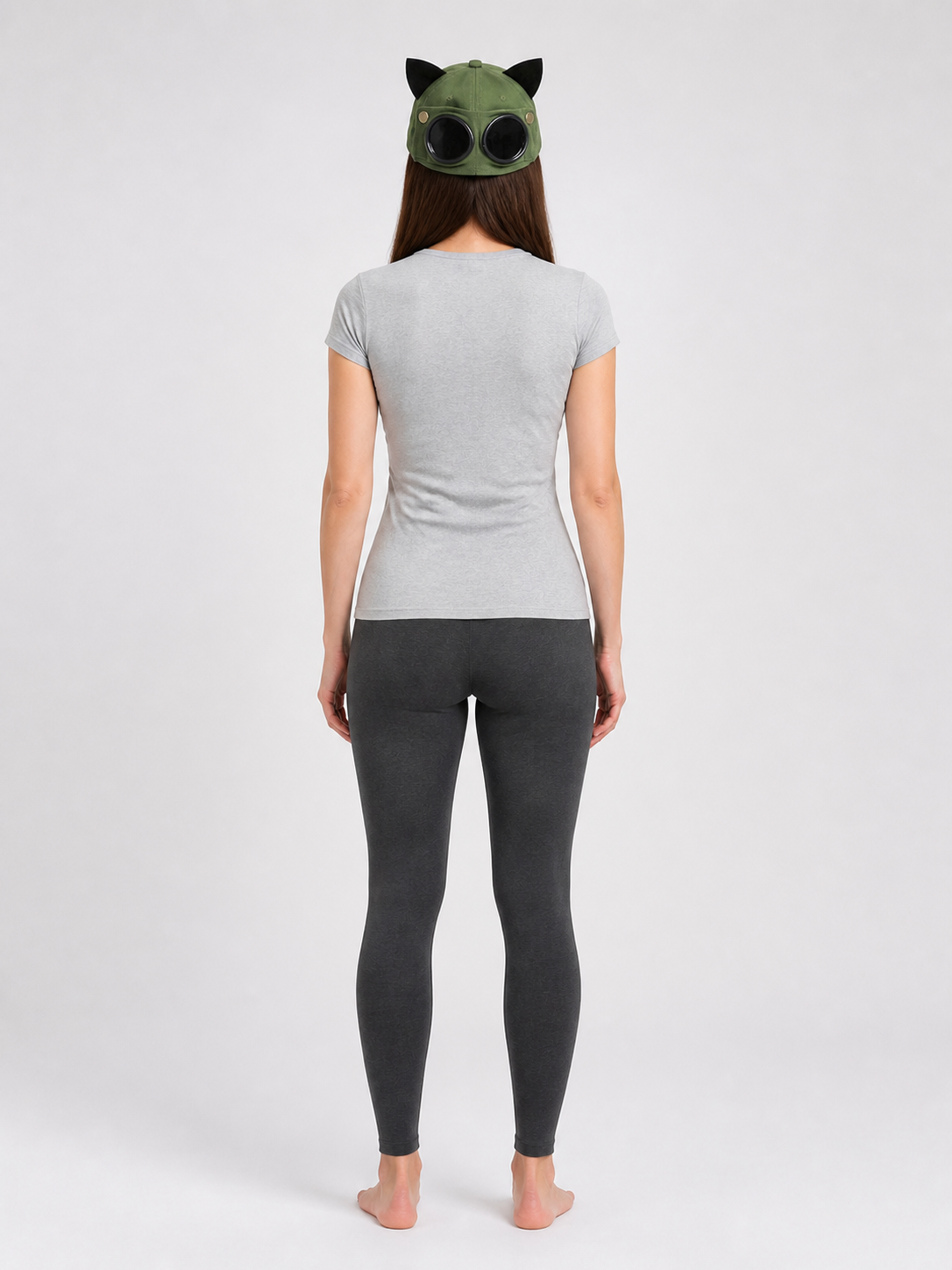 Green Carnival Headwear with Ears and Glasses back view