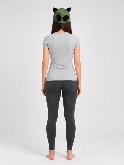 Green Carnival Headwear with Ears and Glasses back view