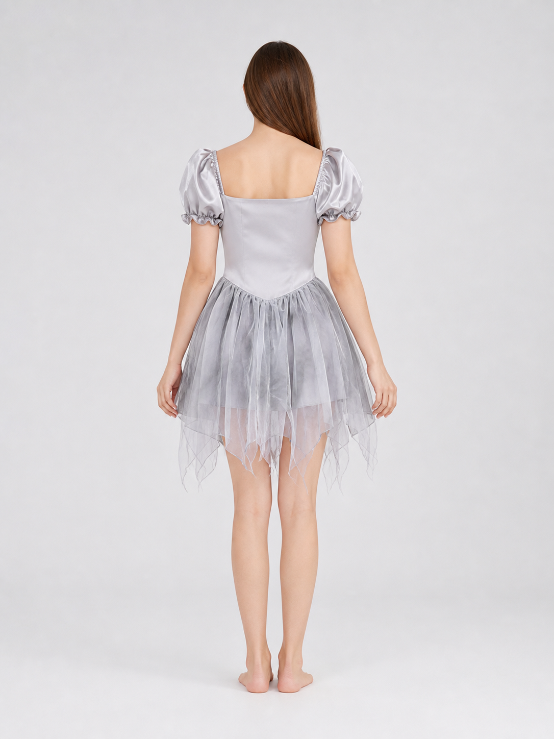 Ghost Bride Costume: Short Dress and Veil