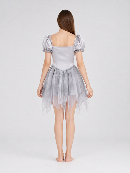 Ghost Bride Costume: Short Dress and Veil