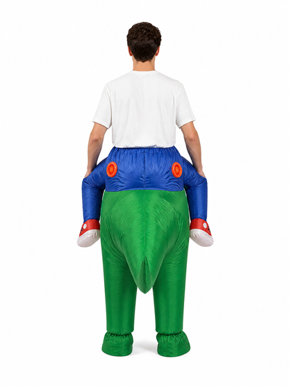 Green Inflatable Dinosaur Costume for Parties back view