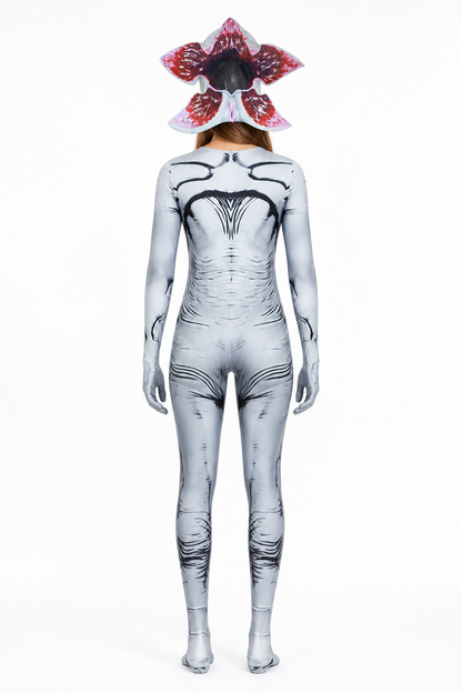 Halloween Monster Jumpsuit with Flower Head back view
