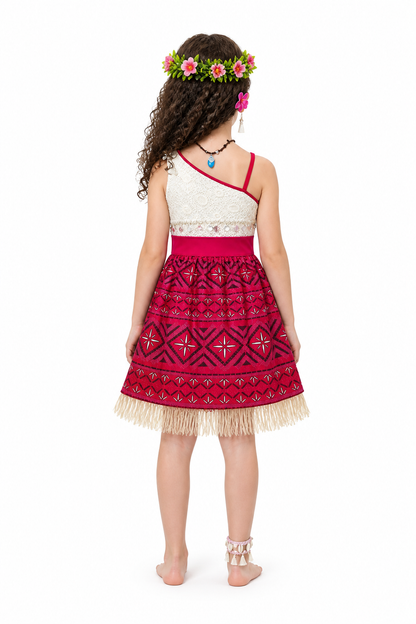 Children's Moana Carnival Dress with a Lace Top