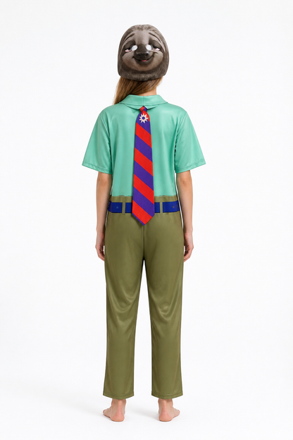 Sloth Carnival Costume, Hooded Jumpsuit back view