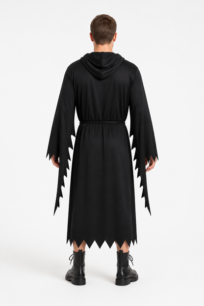 Black Hooded Ghost Costume for Cosplay back view
