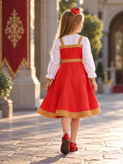Children’s Carnival Costume in Russian Folk Style back view