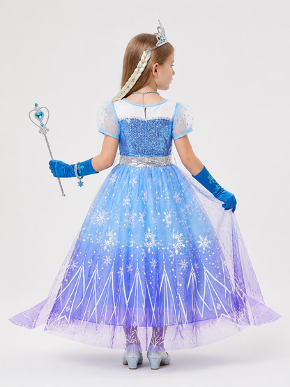 Blue Princess Costume for Cosplay back view