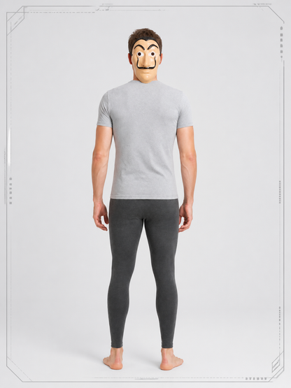 Carnival mask with mustache and eyebrows for cosplay back view