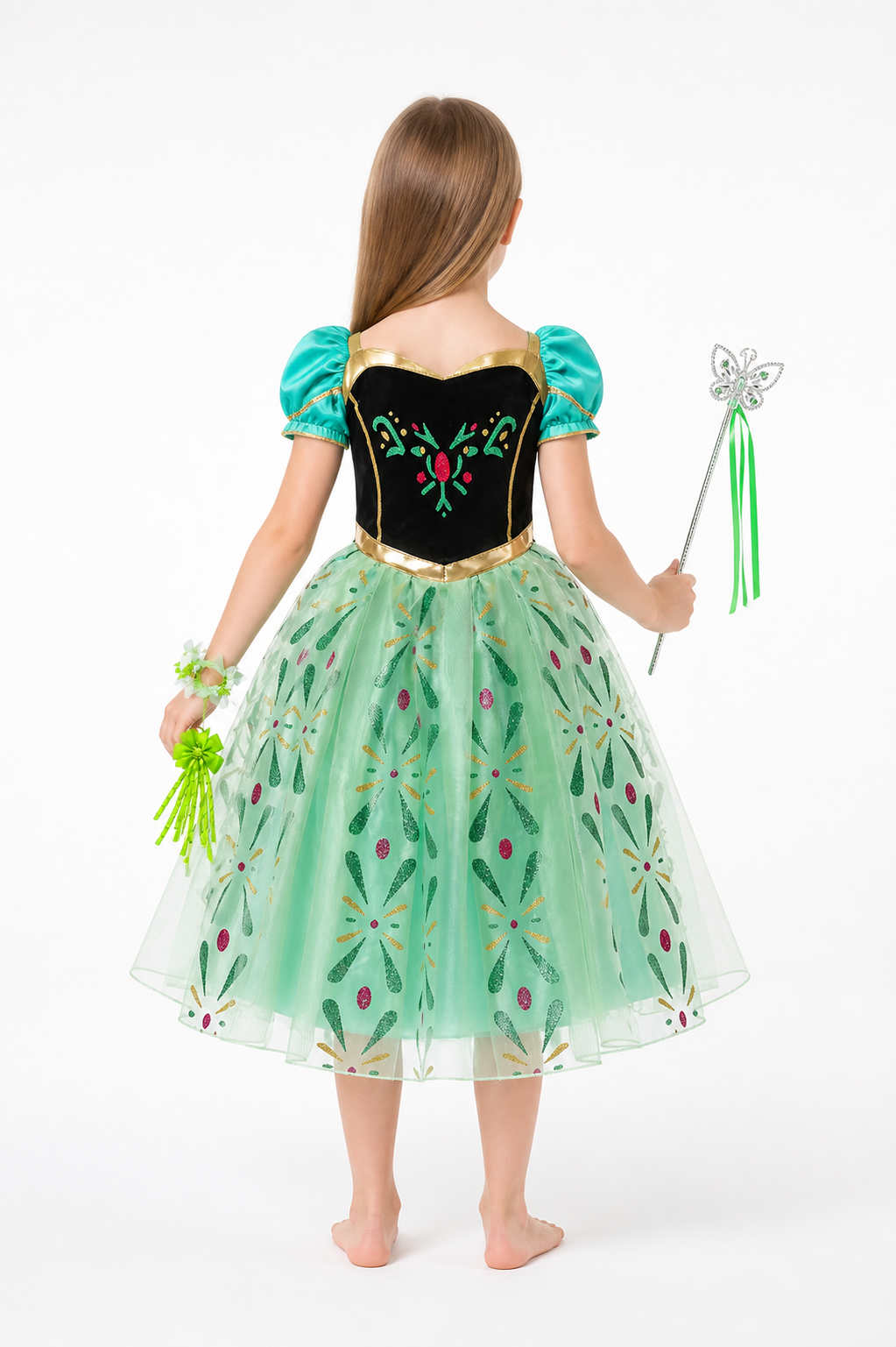 Princess Dress with Corset and Full Skirt for Halloween back view