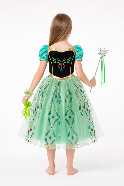 Princess Dress with Corset and Full Skirt for Halloween back view