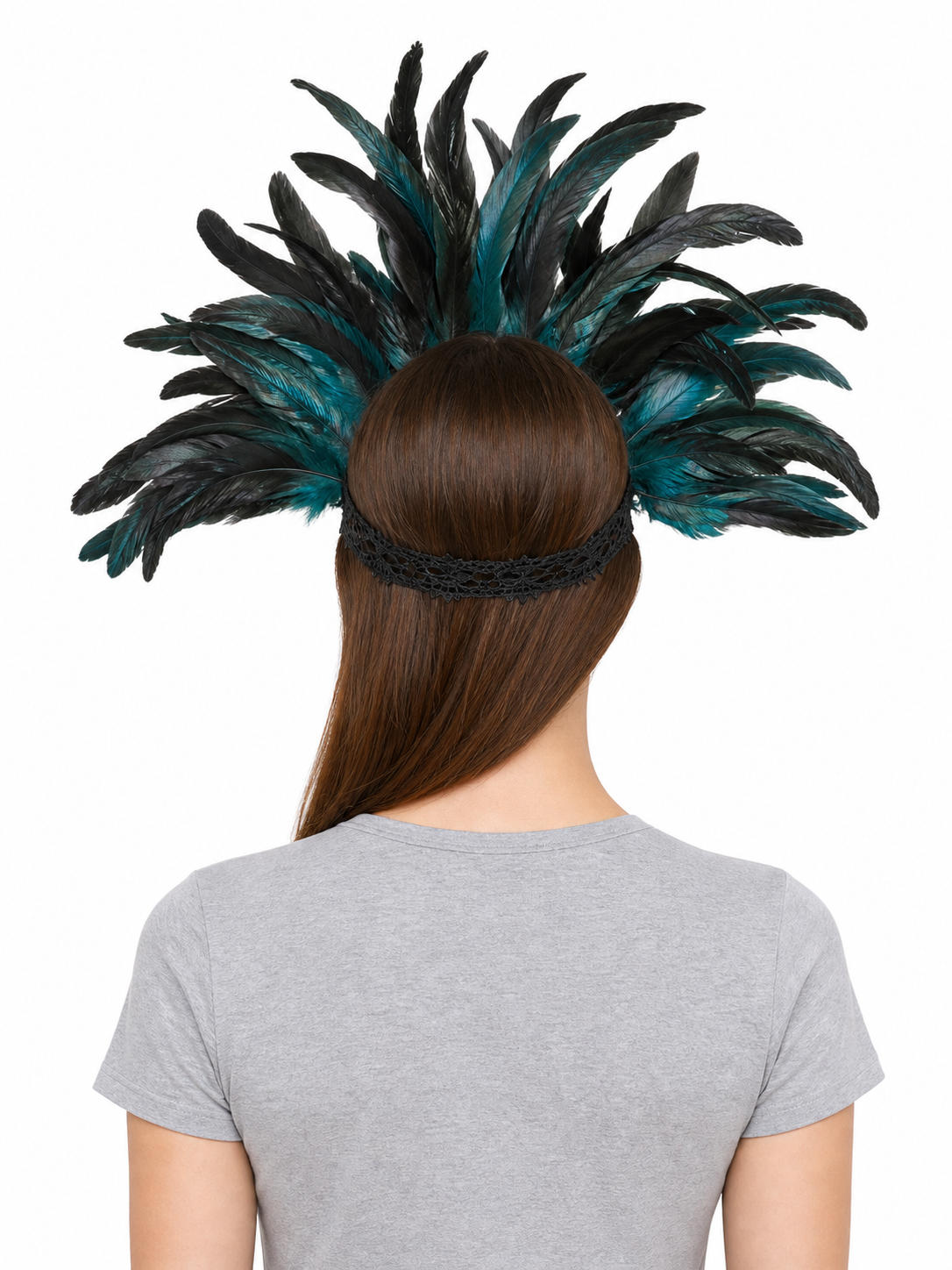 Carnival Feather Headpiece with Mask