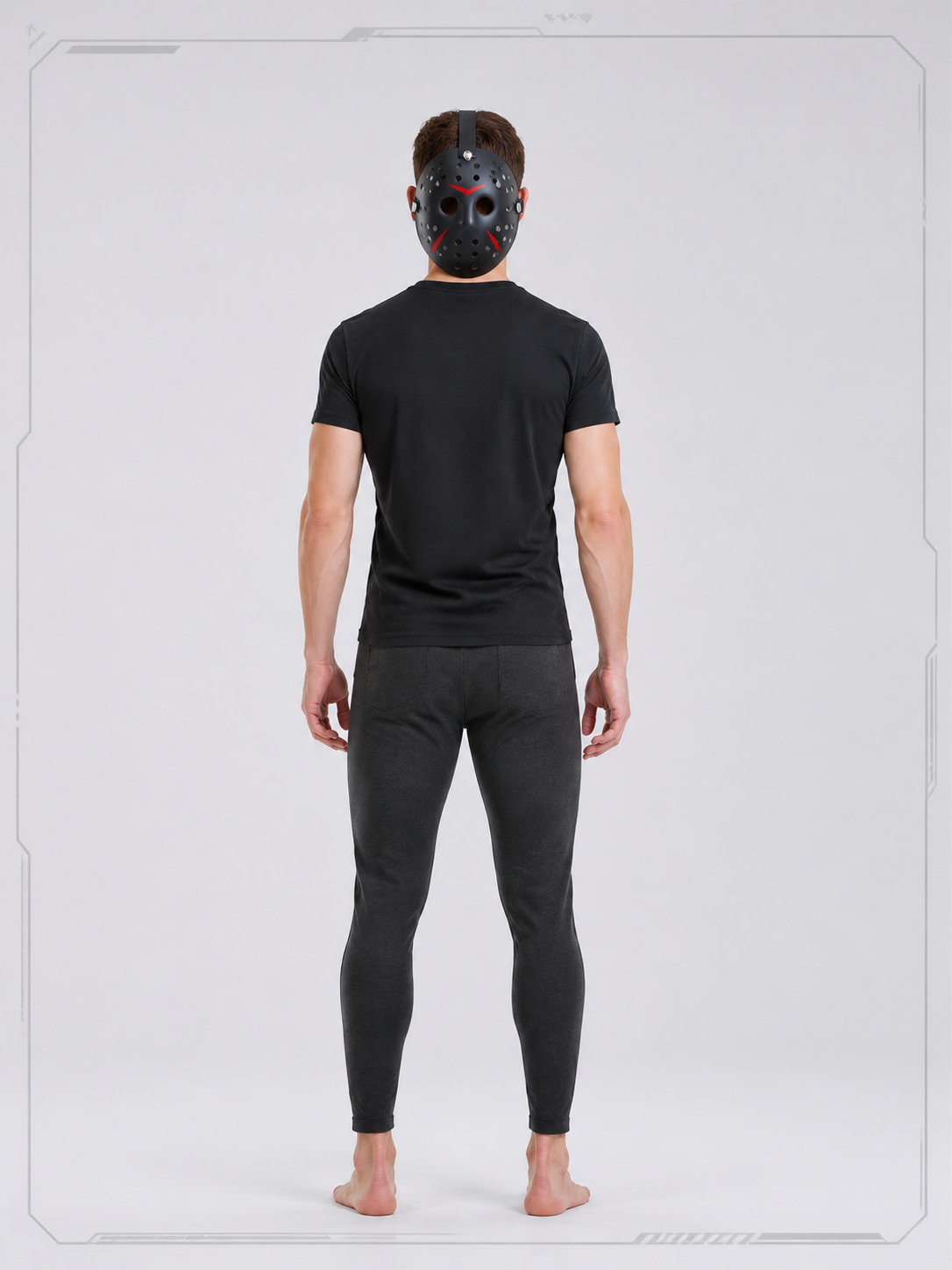 Red and Black Costume Mask for Halloween and Cosplay back view