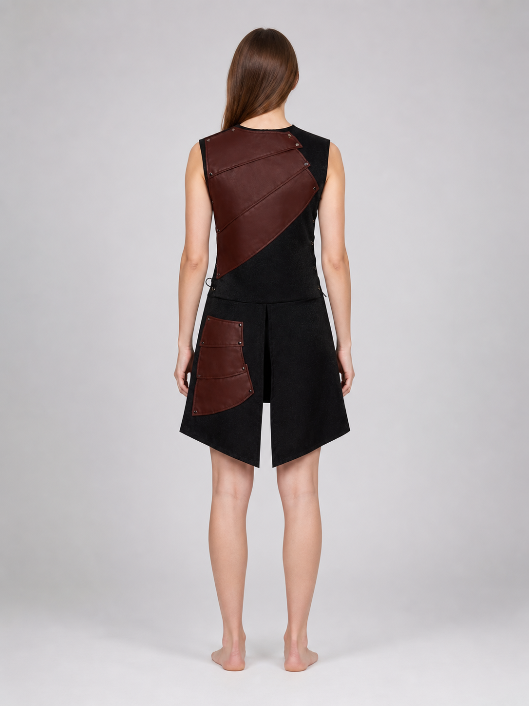 Sleeveless Dress with Asymmetrical Inserts