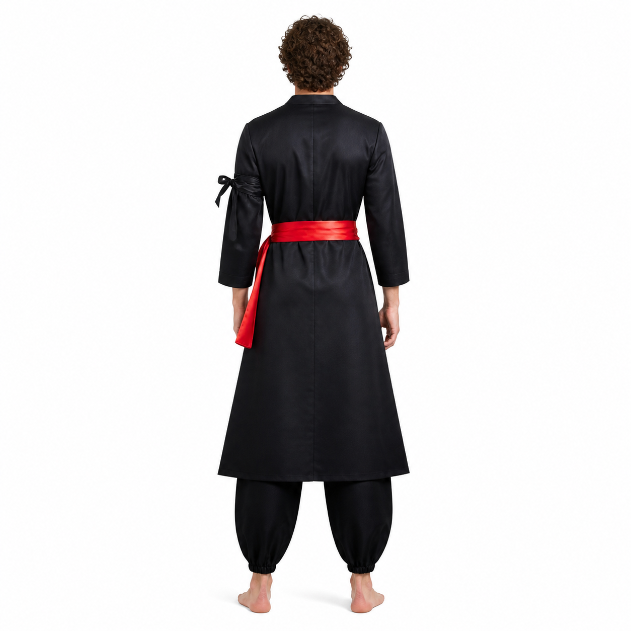 Zoro Cosplay Costume, Black with Red Belt back view