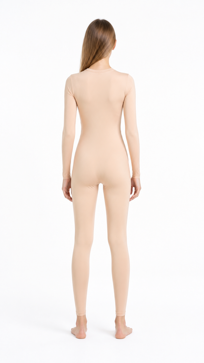 Flesh-Colored One-Piece Bodysuit