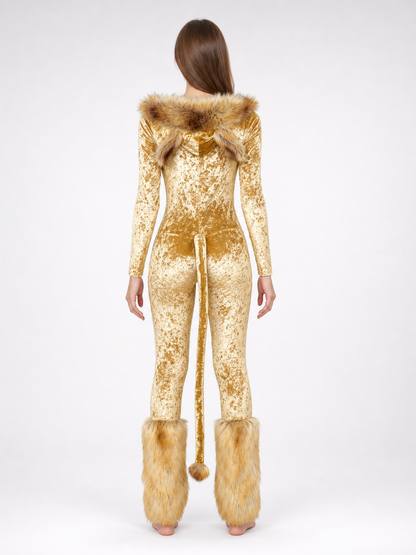Lion cosplay costume with hood and tail