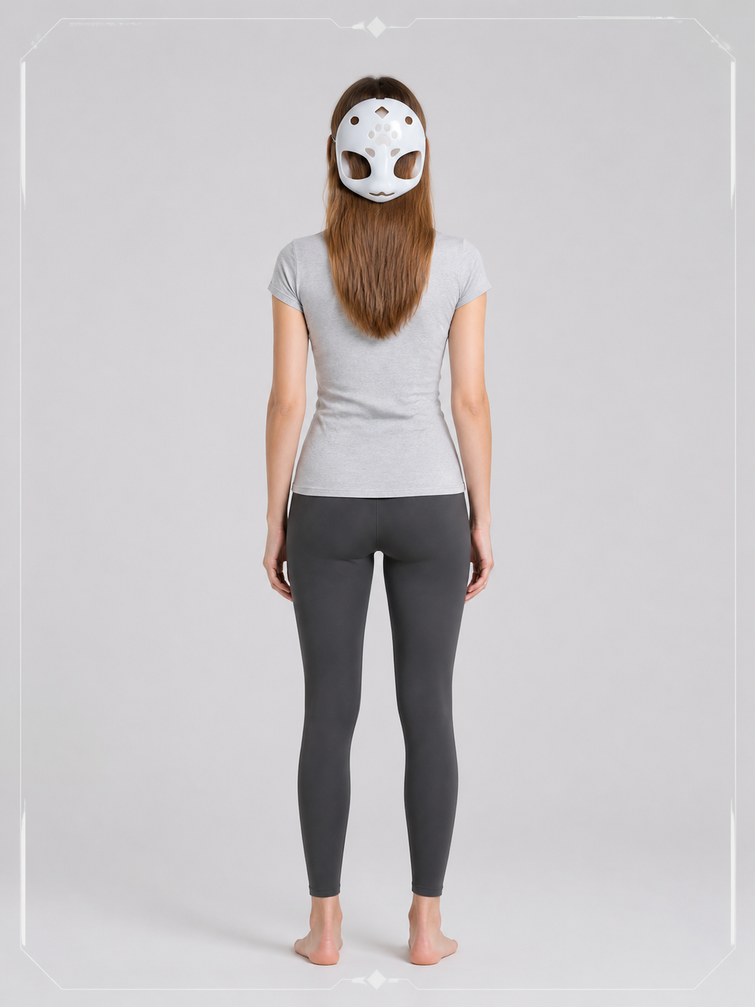 Light Gray Carnival Mask for Halloween and Cosplay back view