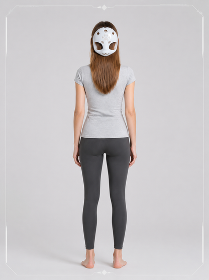 Light Gray Carnival Mask for Halloween and Cosplay back view