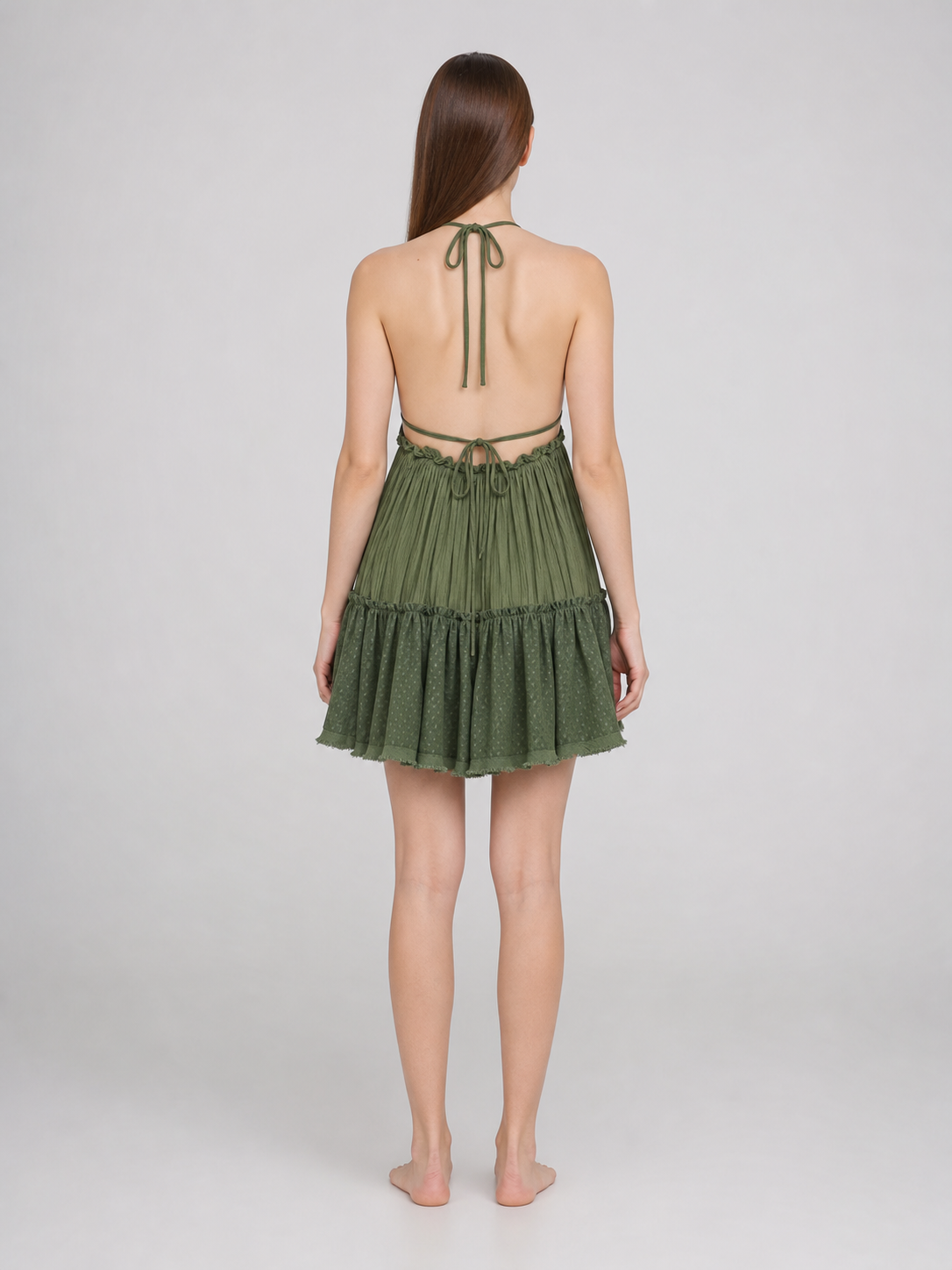 Cotton Boho Sleeveless Open-Back Dress