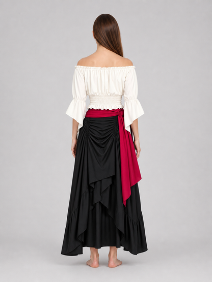 Pirate Costume with Corset and Layered Skirt